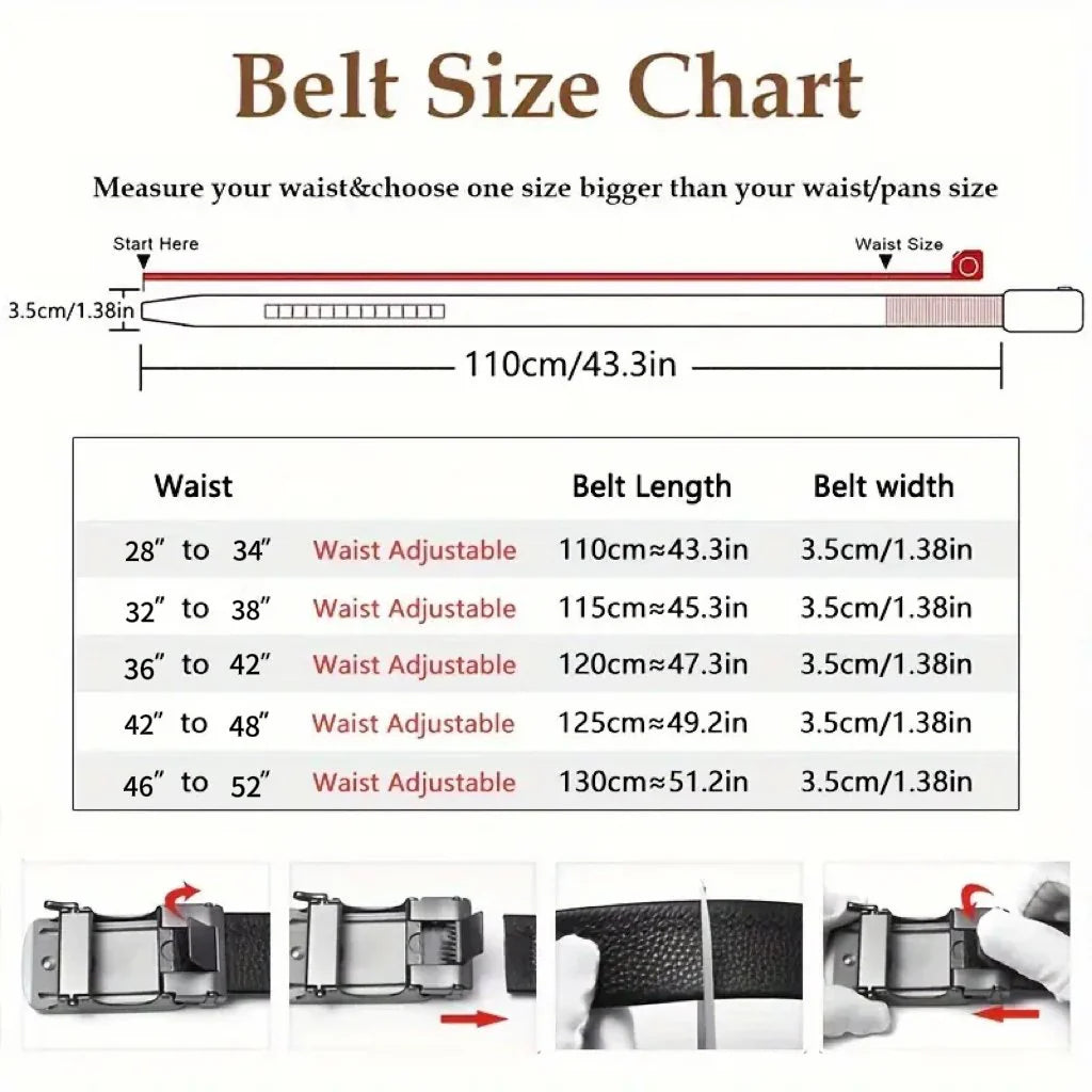 Titan™ - Leather Ratchet Belt With Adjustable Buckle