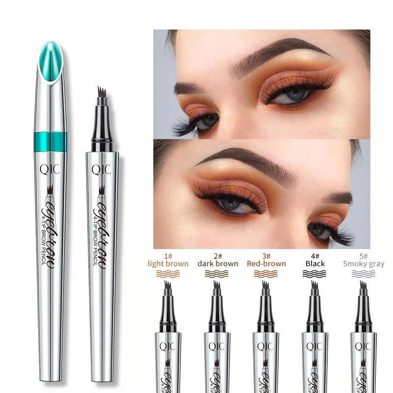 UltraFine™ - 3D Waterproof Microblading Eyebrow Pen 4 Fork Tip Tattoo Pencil (Pack of 2)