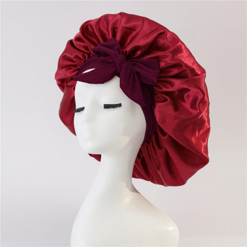 SmoothNight™ - Double Layer Hair Bonnet with Magic Tie Band