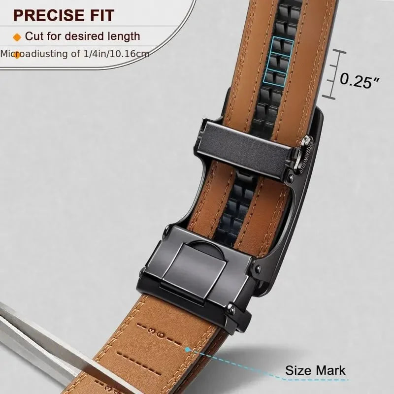 Titan™ - Leather Ratchet Belt With Adjustable Buckle