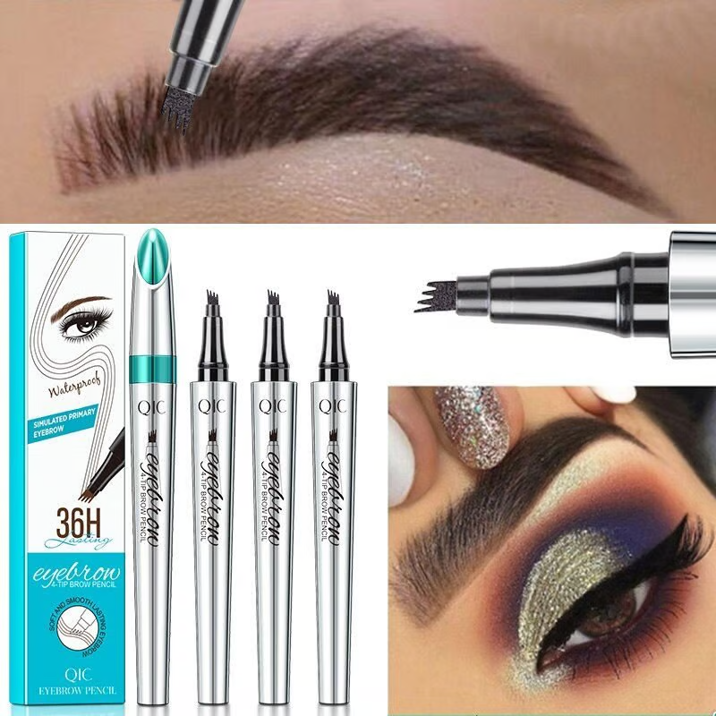 UltraFine™ - 3D Waterproof Microblading Eyebrow Pen 4 Fork Tip Tattoo Pencil (Pack of 2)