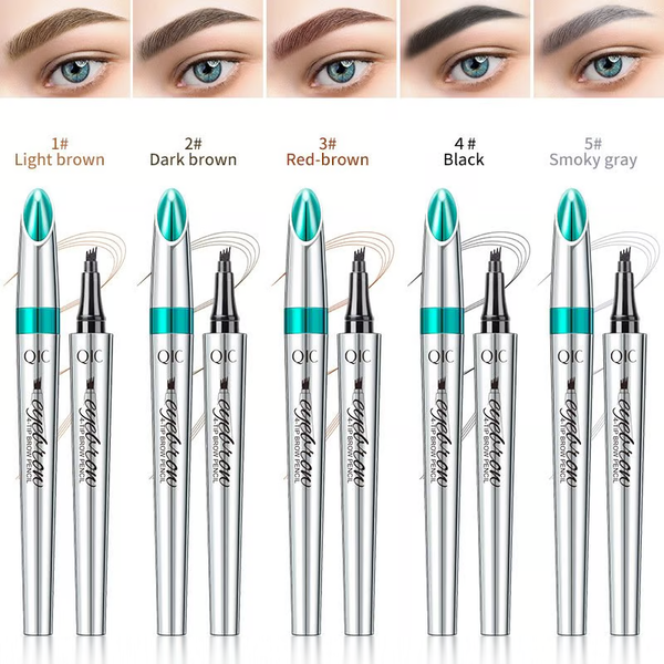 UltraFine™ - 3D Waterproof Microblading Eyebrow Pen 4 Fork Tip Tattoo Pencil (Pack of 2)