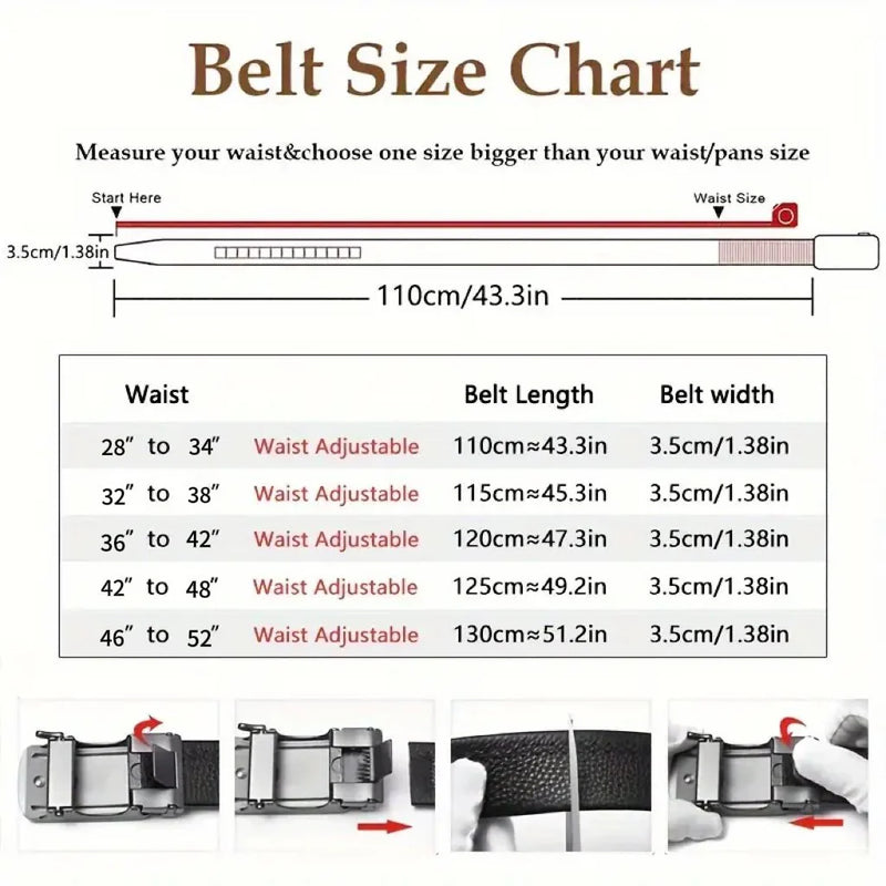 Titan™ - Leather Ratchet Belt With Adjustable Buckle