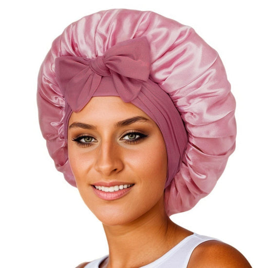 SmoothNight™ - Double Layer Hair Bonnet with Magic Tie Band