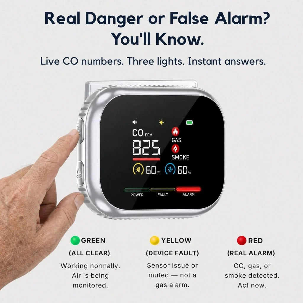 SentinelGuard™ 6-in-1 Smoke, Gas & CO Detector