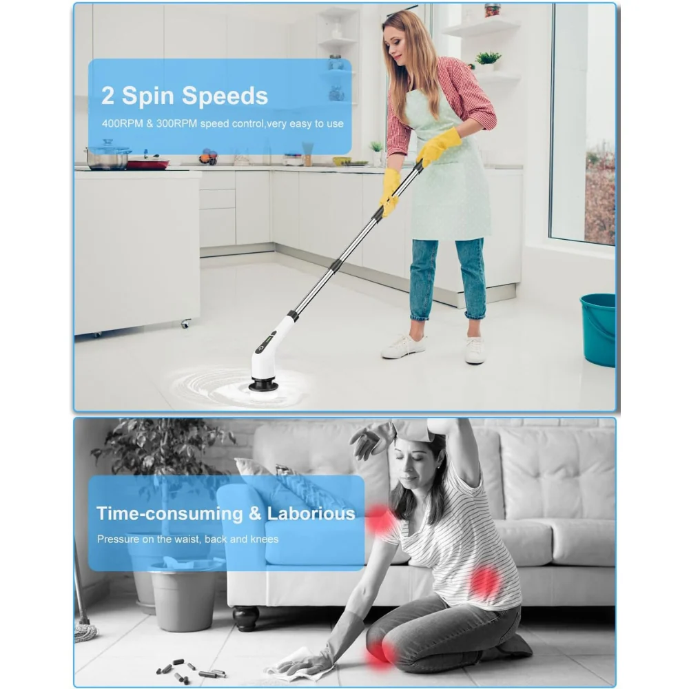 ScrubGo™ - Cordless Electric Spin Scrubber with 9 In 1 Brush Heads