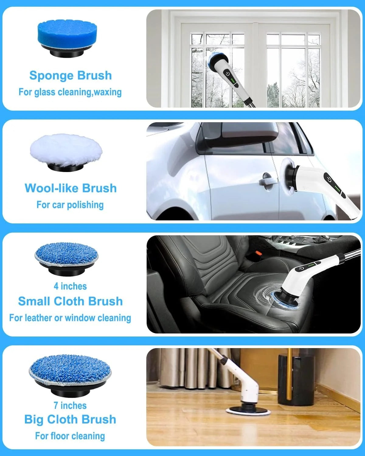 Replacement Brush Heads Set for Electric Scrubber – 9 Interchangeable Heads