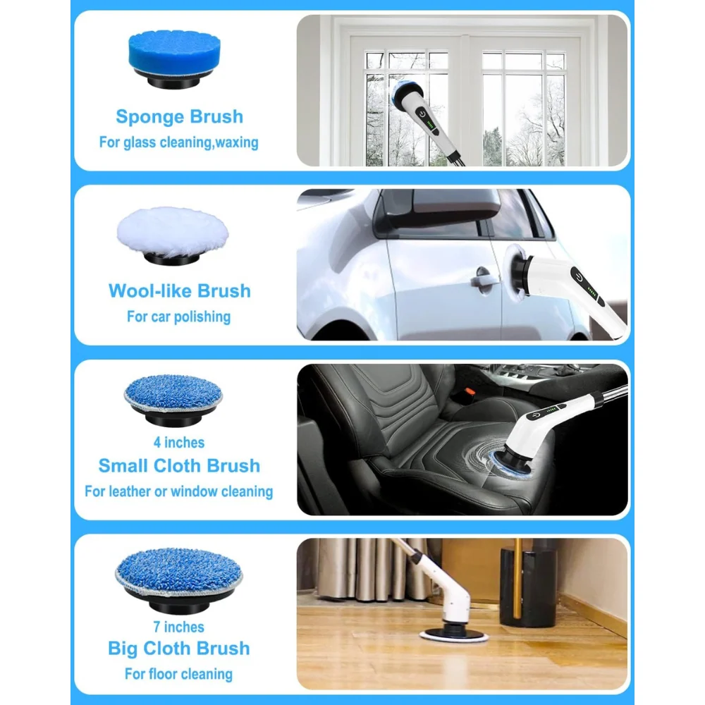 ScrubGo™ - Cordless Electric Spin Scrubber with 9 In 1 Brush Heads