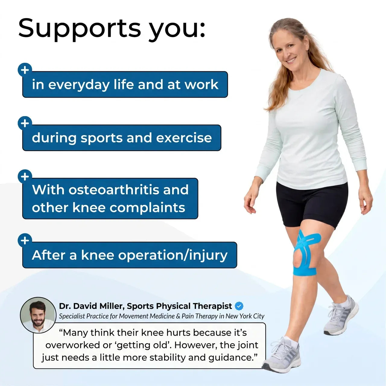 KneeFlex™ – Pre-Cut Knee Support That Moves With You