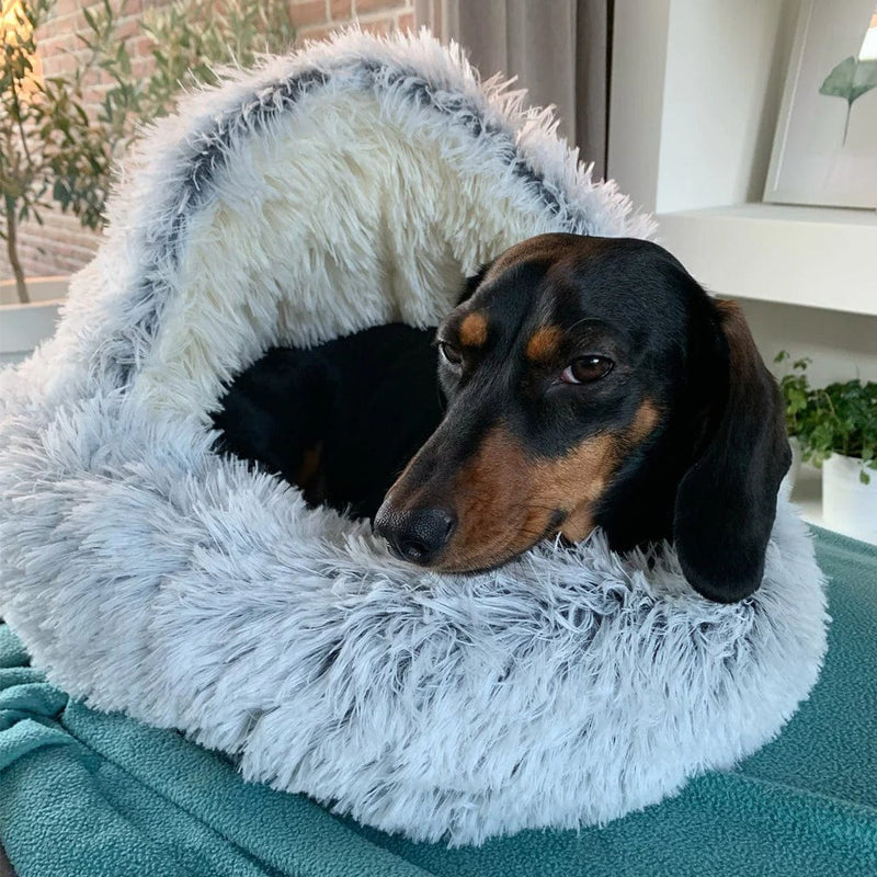 SnuggleCove™ - Plush Fluffy Dog and Cats Round Bed