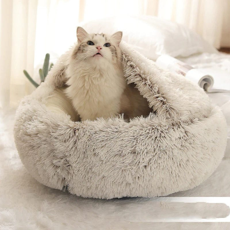 SnuggleCove™ - Plush Fluffy Dog and Cats Round Bed